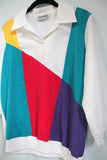 Vintage 80's Color block Long Sleeve Polo