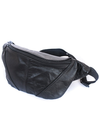 90's Black Leather Fanny Pack - Vintage - Vintage - BeHoneyBee.com - 1