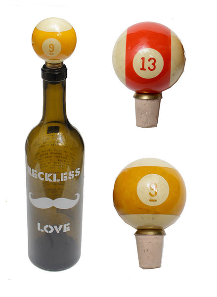 70's Pool Ball Wine Stoppers - Vintage - BeHoneyBee - BeHoneyBee.com