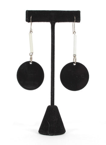 B&W earrings - Me - BeHoneyBee.com - 1