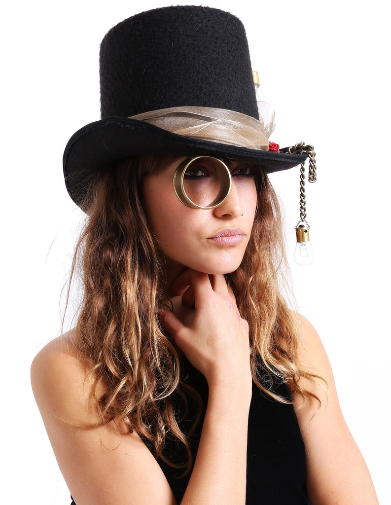 Tinque Designs Steampunk Top Hat with eyepiece -  –   - New & Vintage Pieces for your Home and Closet