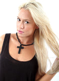 Morticia Cross Choker (5 color options) - Me - BeHoneyBee.com - 2