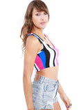 Eye Candy Stripe Crop Top - BeHoneyBee - BeHoneyBee.com - 2