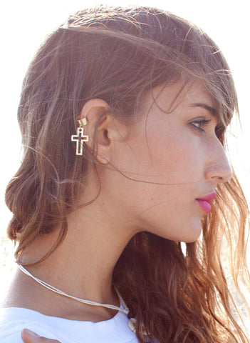 Cross Ear Cuff - Me - BeHoneyBee.com - 1