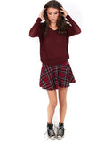 Plaid High Waisted Skater Skirt - BeHoneyBee.com - New & Vintage Pieces for your Home and Closet - BeHoneyBee.com - 5