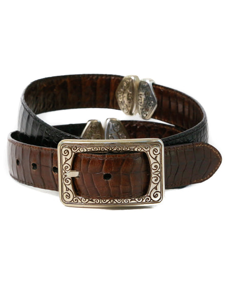 Reversible Stamped Leather Belt - Vintage - Vintage - BeHoneyBee.com