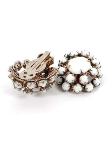 Vintage White Glam Earrings - Me - BeHoneyBee.com - 1