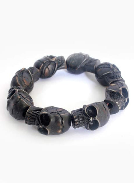 Wooden Skull Bracelet - Me - BeHoneyBee.com